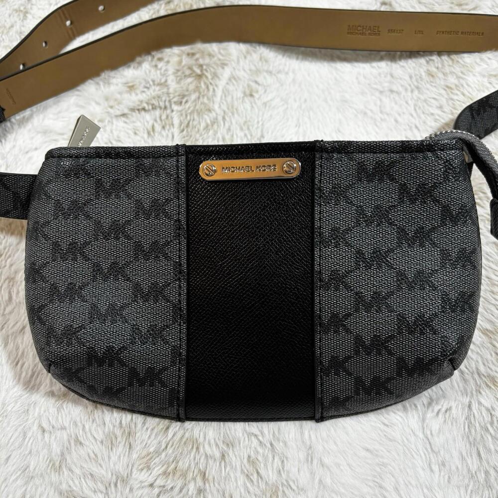 Michael Kors Jet Set Belt Bag Logo Waist Pack Black L/XL - Picture 1 of 7